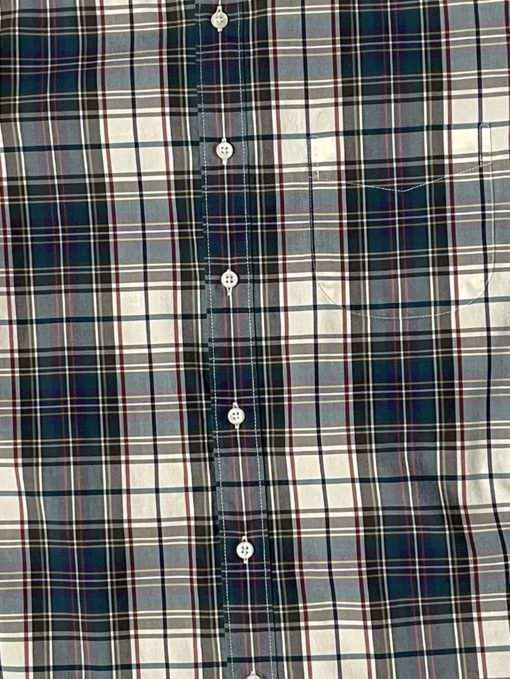 J.Crew Shirt Men's Medium 100% Cotton Plaid Short Sleeve Button Down Classic